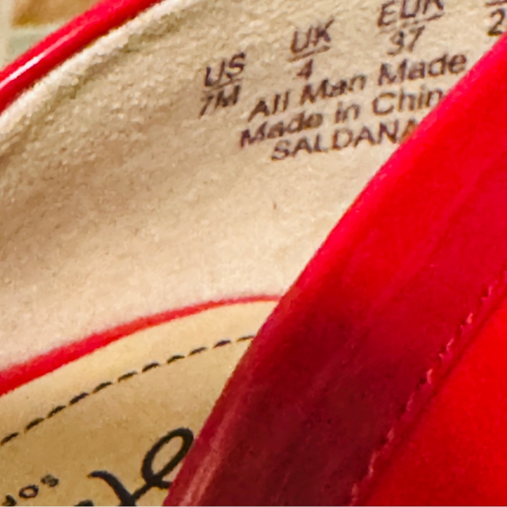 🌹NWOB!!! Festive Life Stride Red Patent Heels Classic Stiletto D’Orsay Pumps! - Picture 6 of 16